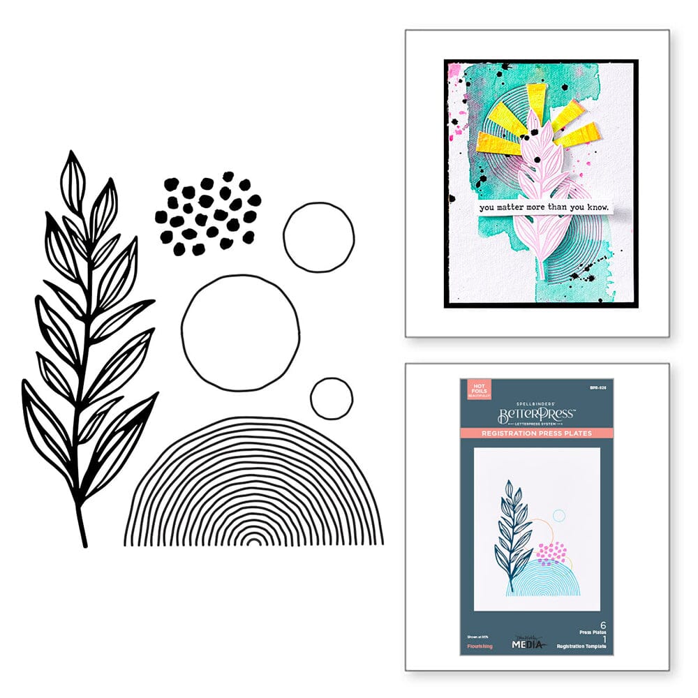 Dina Wakley MEdia Spellbinders Flourishing BetterPress Plates & Template Dies Dina Wakley Media 
