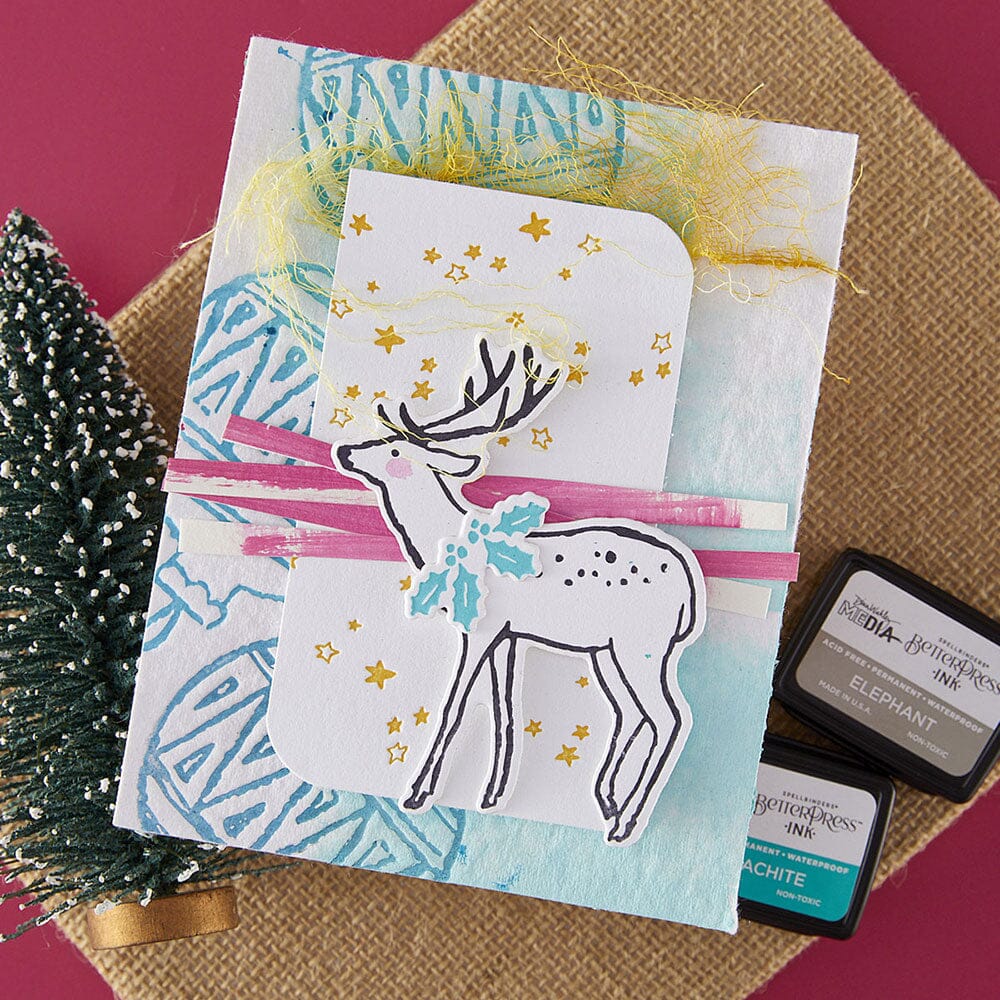 Dina Wakley MEdia Spellbinders Cheer and Good Tidings Betterpress Plates & Dies Dies Dina Wakley Media 