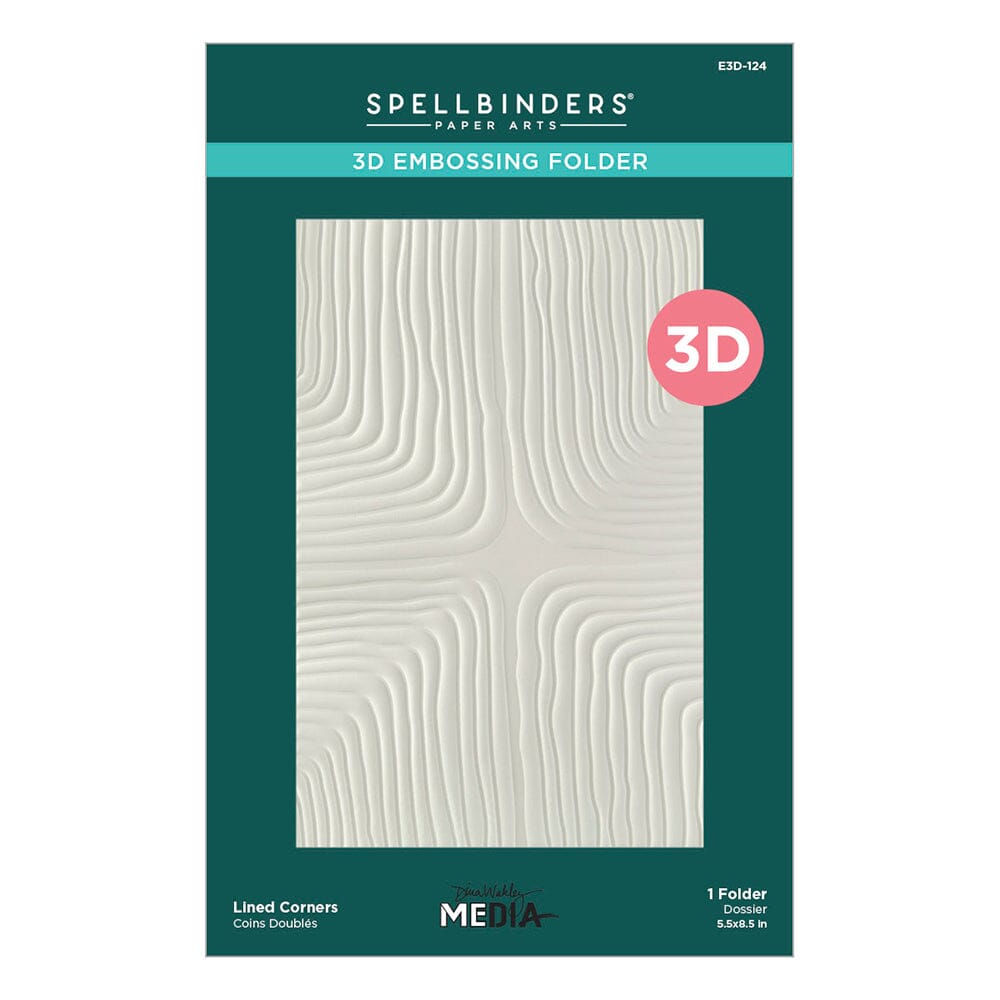 Dina Wakley MEdia Spellbinders Lined Corners BetterPress 3D Embossing Folder Dies Dina Wakley Media 