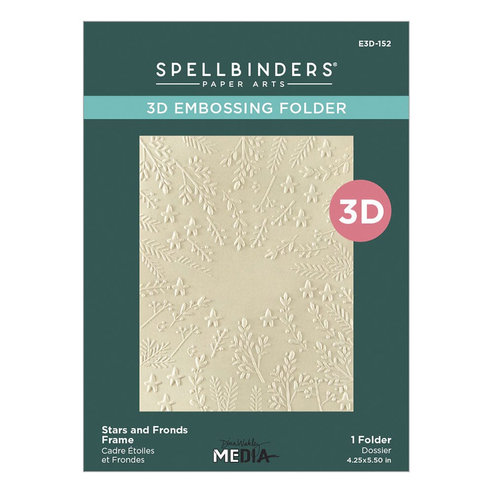 Dina Wakley MEdia Spellbinders Stars and Fronds 3D Embossing Folder Dies Dina Wakley Media 