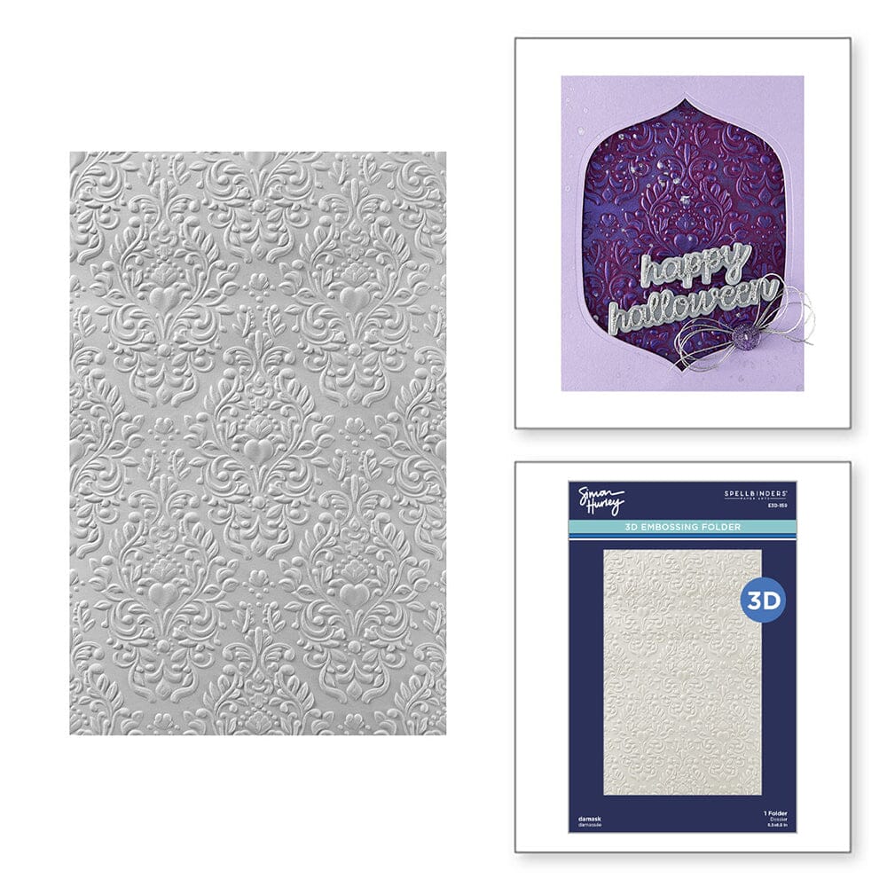 Simon Hurley create. Spellbinders Damask 3D Embossing Folder Cutting Dies Simon Hurley 