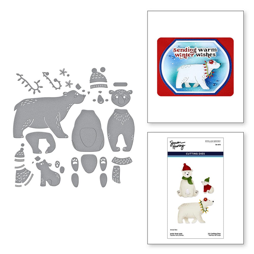 Simon Hurley create. Spellbinders Polar Bear Pals Etched Dies Cutting Dies Simon Hurley 