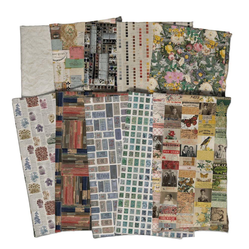 Tim Holtz Eclectic Elements Pre-Cut Fat Quarters FreeSpirit Fabrics, Multicolor Fabric Tim Holtz Other 