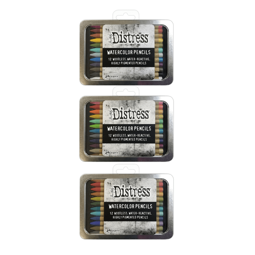 Tim Holtz Distress Watercolor Pencil Sets 1,2 & 3 Bundle Shop 