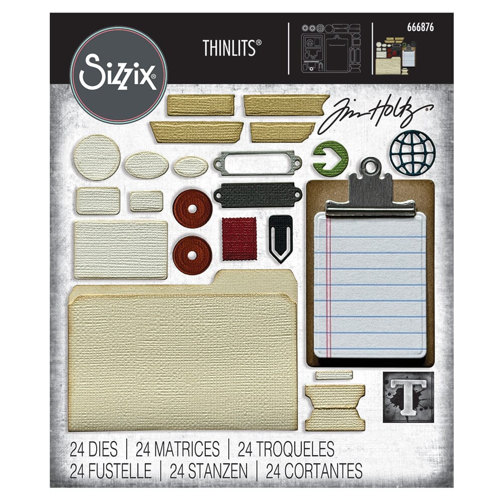 Tim Holtz Sizzix Thinlits Noteworthy Die Set 24pk Cutting Dies Tim Holtz Other 