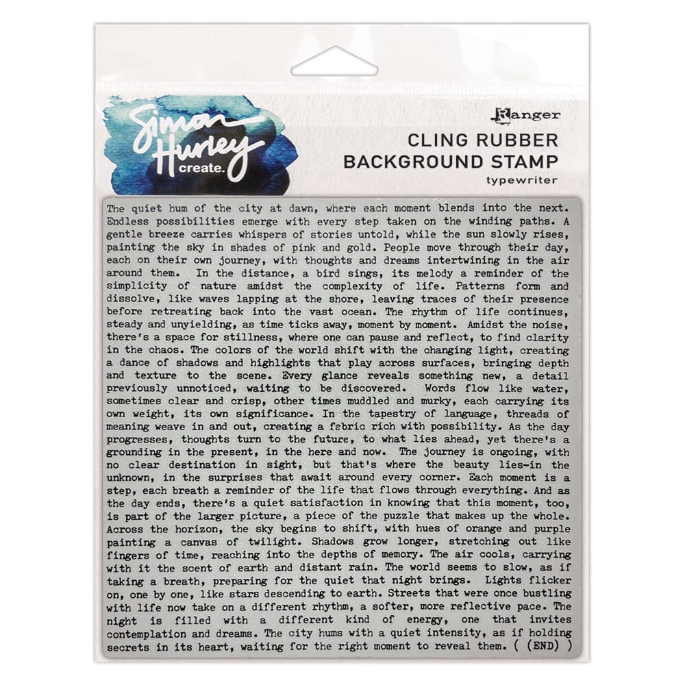 Simon Hurley create. Cling Rubber Background Stamp Typewriter Stamps Simon Hurley 