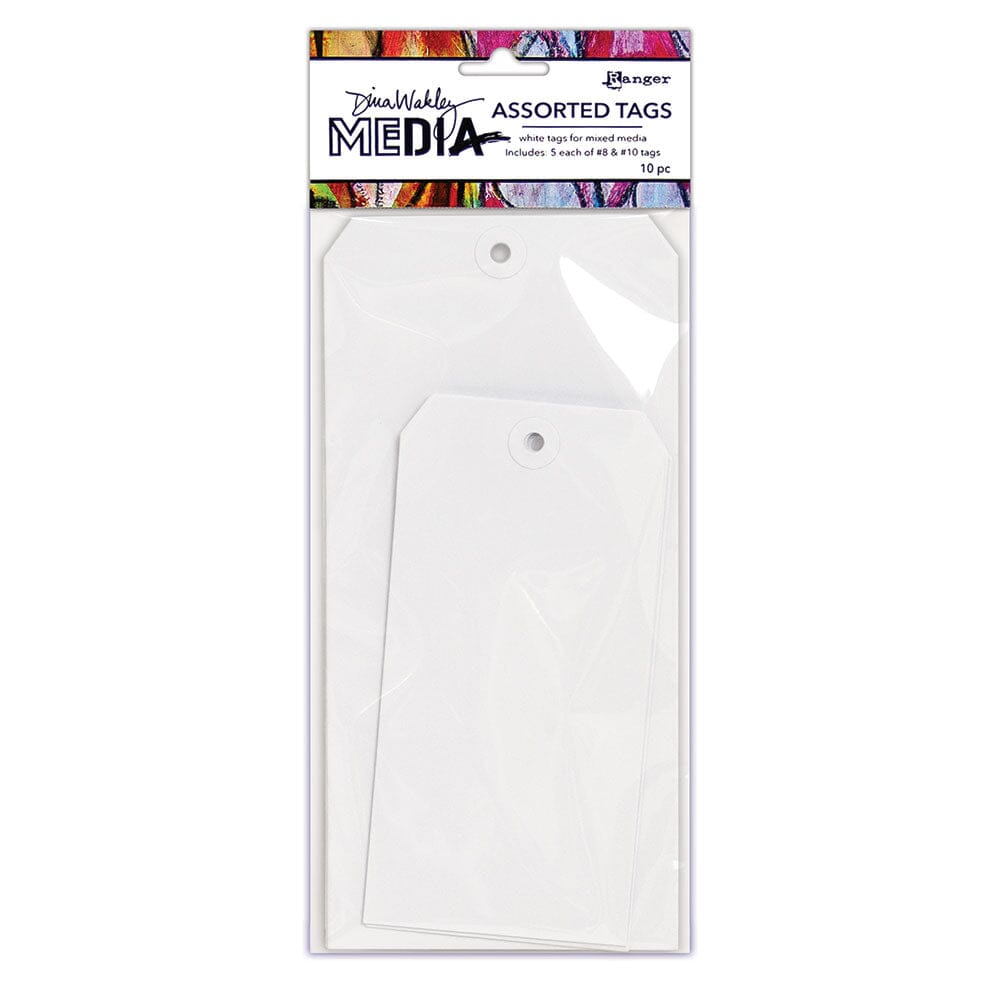 Dina Wakley Media White Tag Assortment #8 & #10 Surfaces Dina Wakley Media 