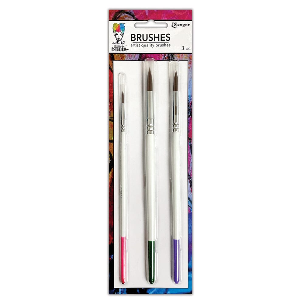 Dina Wakley MEdia Soft Bristle Brush Set 3pk Tools & Accessories Dina Wakley Media 