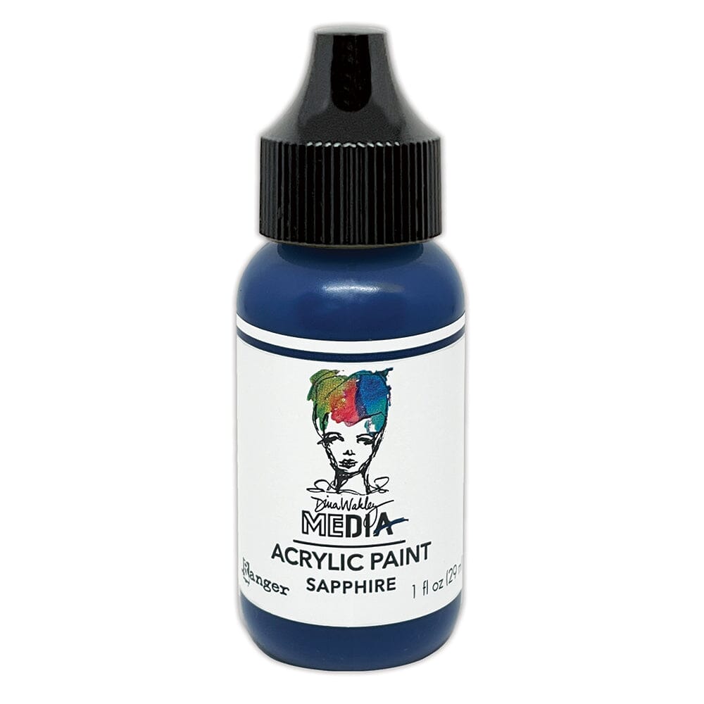 Dina Wakley MEdia Acrylic Paint Sapphire, 1oz Paint Dina Wakley Media 