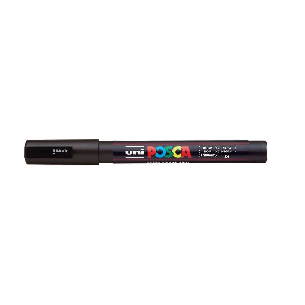 Uni Posca Paint Pen, Fine Bullet Tip Black 3M Writing & Coloring Posca 