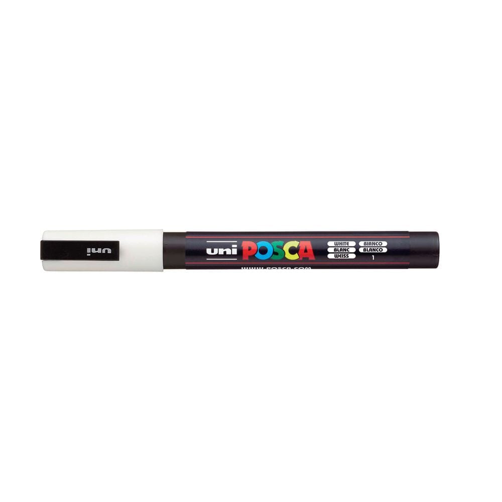Uni Posca Paint Pen, Fine Bullet Tip White 3M Writing & Coloring Posca 