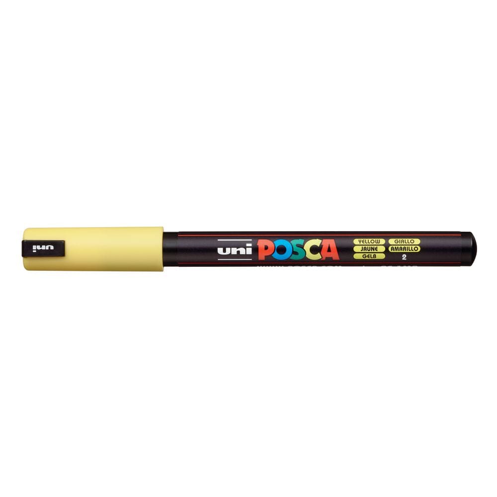 Uni Posca Paint Pen, Ultra-Fine Tip Yellow 1MR Writing & Coloring Posca 