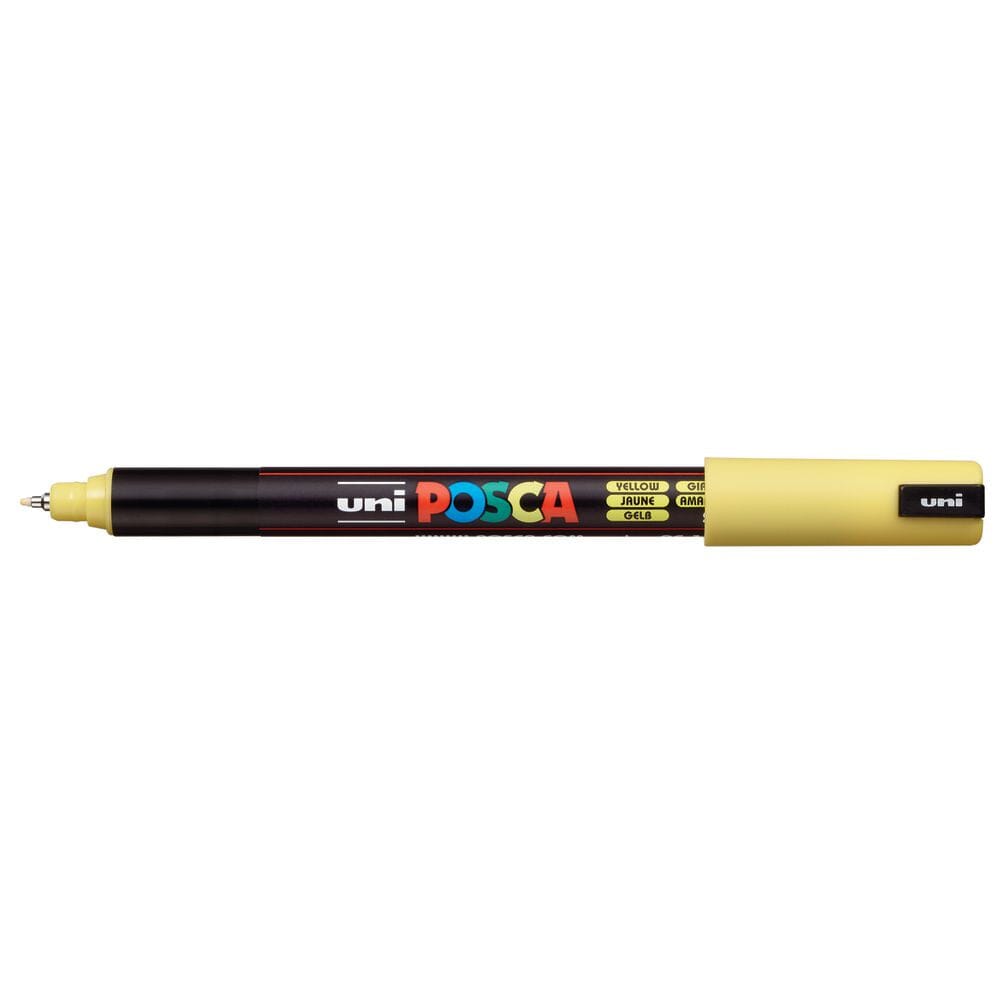 Uni Posca Paint Pen, Ultra-Fine Tip Yellow 1MR Writing & Coloring Posca 