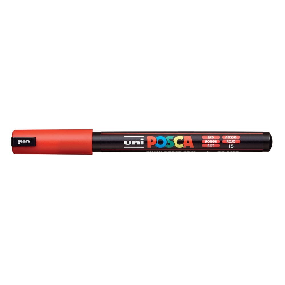 Uni Posca Paint Pen, Ultra-Fine Tip Red 1MR Writing & Coloring Posca 