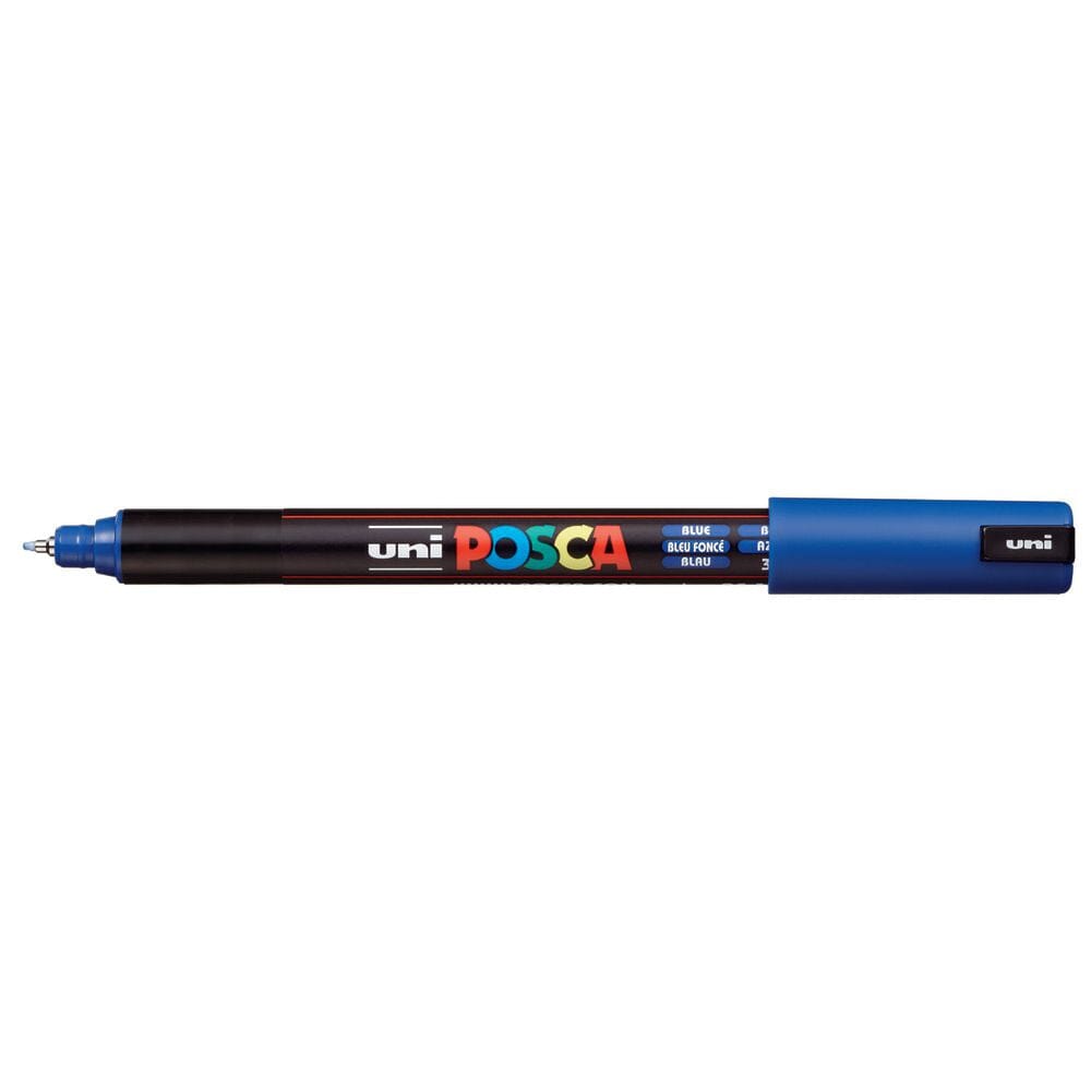 Uni Posca Paint Pen, Ultra-Fine Tip Blue 1MR Writing & Coloring Posca 