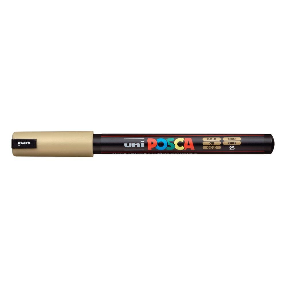Uni Posca Paint Pen, Ultra-Fine Tip Gold 1MR Writing & Coloring Posca 