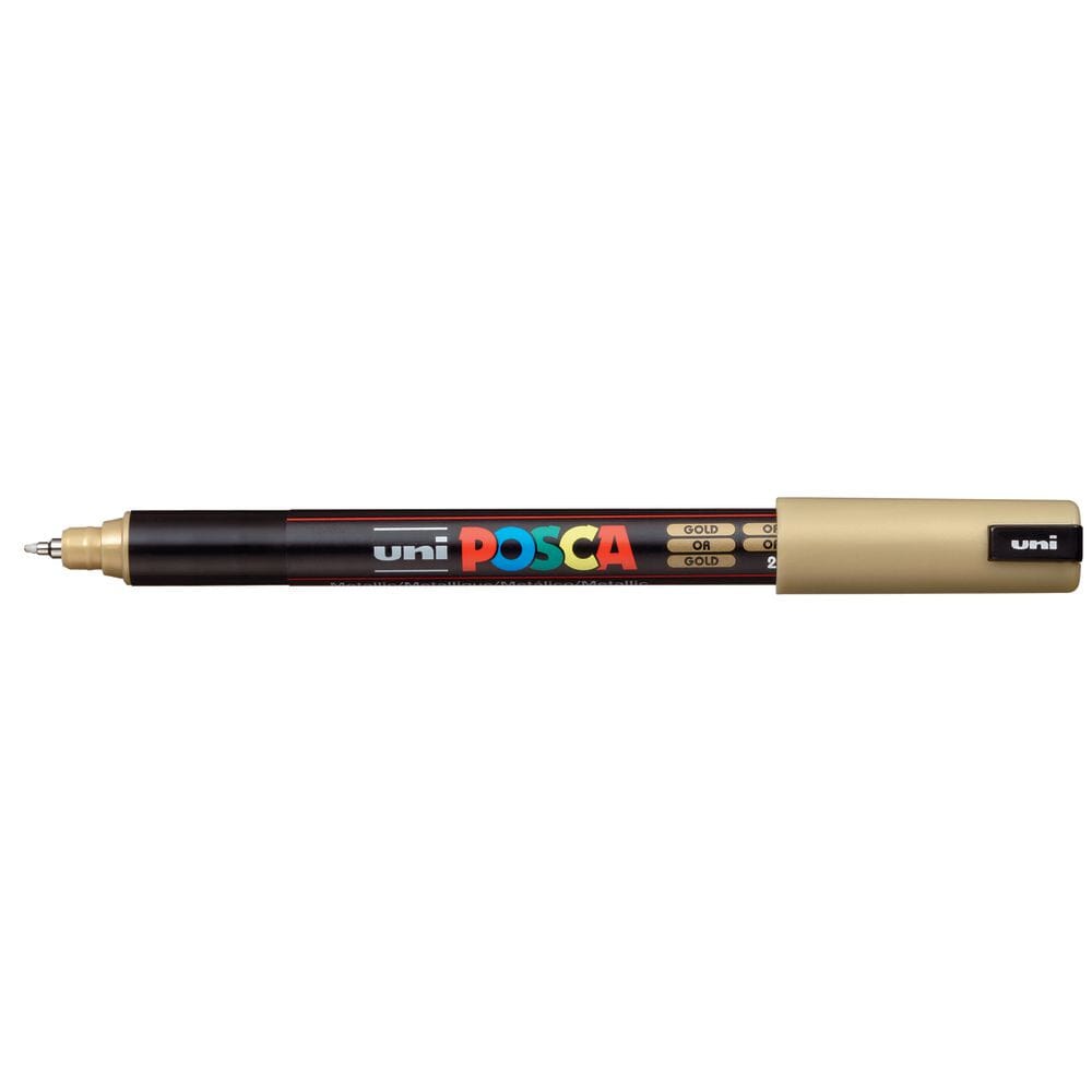 Uni Posca Paint Pen, Ultra-Fine Tip Gold 1MR Writing & Coloring Posca 