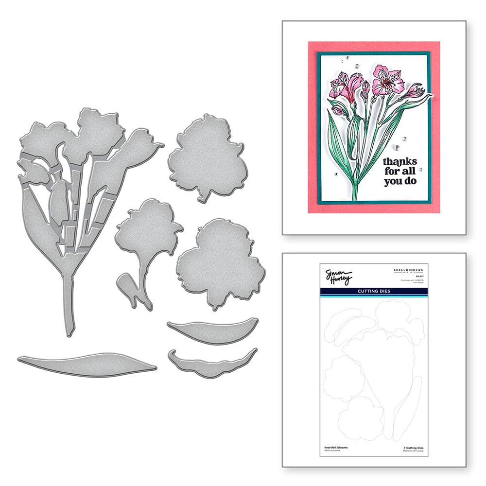 Simon Hurley create. Spellbinders Heartfelt Blooms Etched Dies Cutting Dies Simon Hurley 